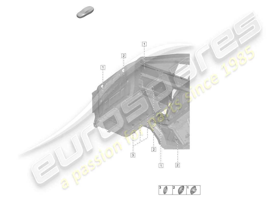 porsche 2022 (992-1 turbo / s) bouchons pour l'avant de la carrosserie schéma des pièces de l'avant de la carrosserie