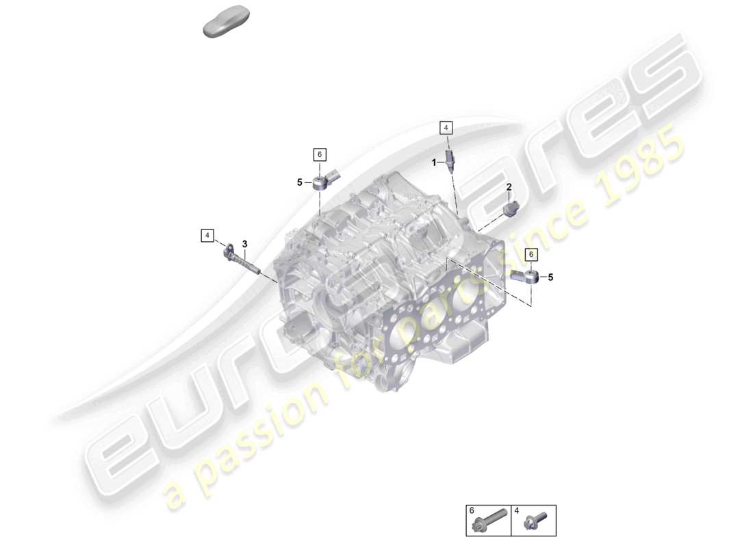 porsche 2024 (992-2) schéma des pièces des capteurs du carter de vilebrequin