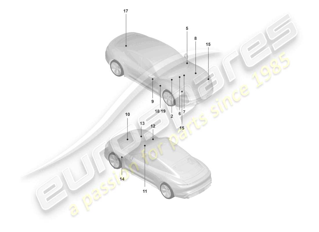 porsche 2022 (taycan 9j1-1) signes/avis schéma des pièces