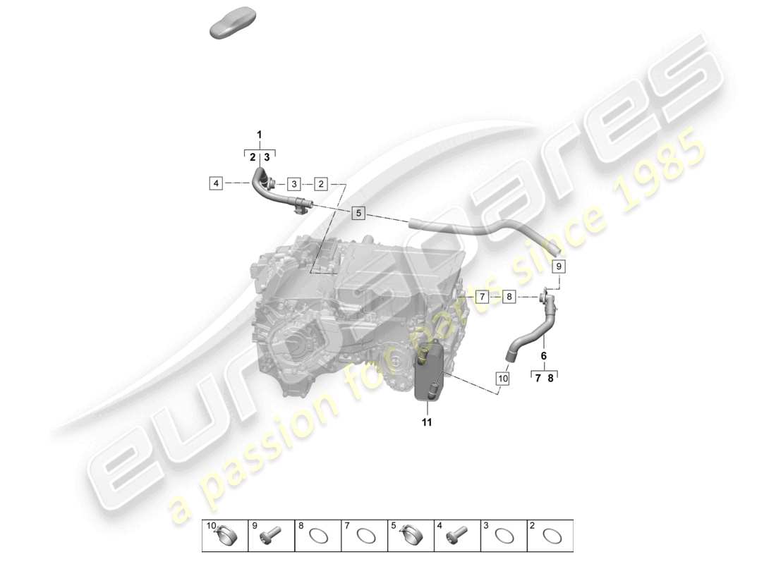 porsche 2025 (macan-e) moteur de traction pour entraînement électrique macan 4 système de refroidissement du liquide de refroidissement macan schéma des pièces de l'essieu arrière