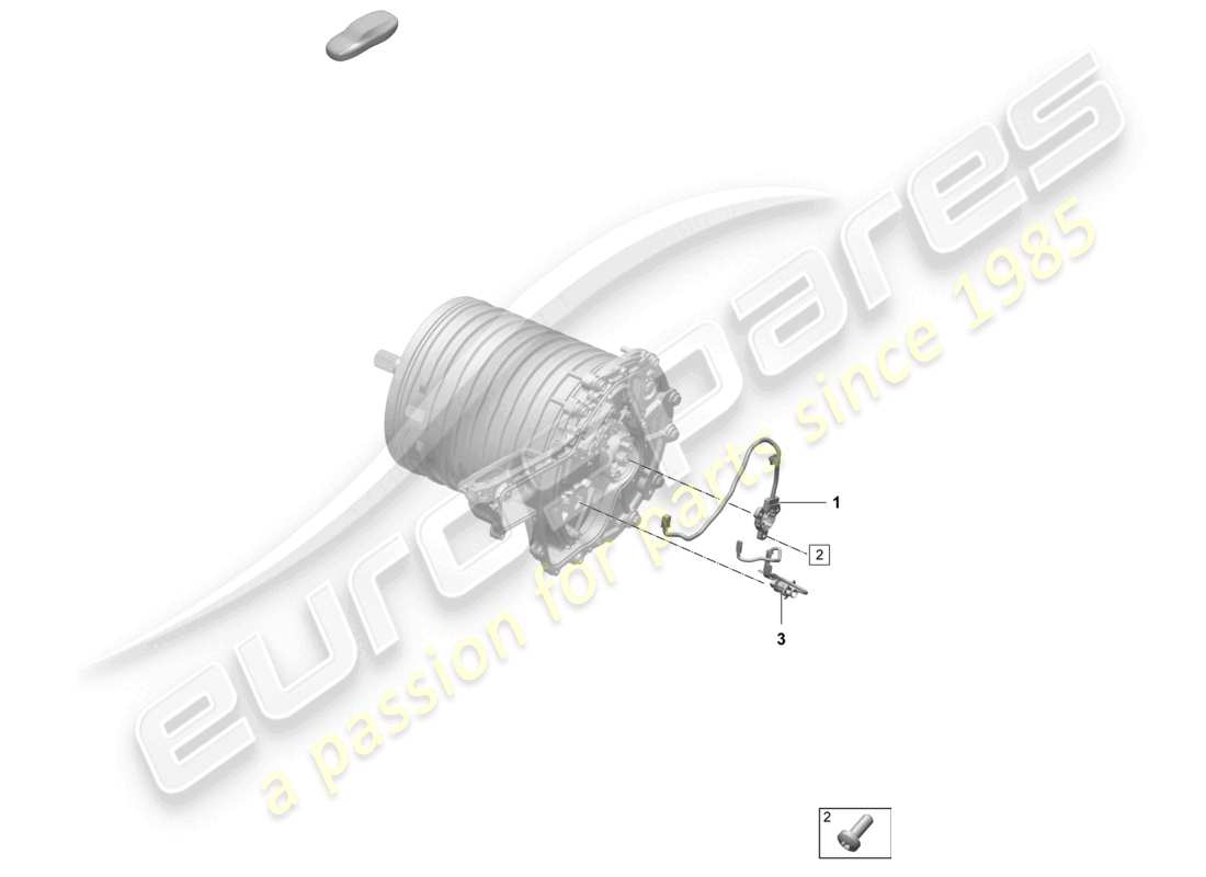 porsche 2026 (taycan 9j1-2) moteur de traction pour entraînement électrique essieu arrière capteurs schéma des pièces