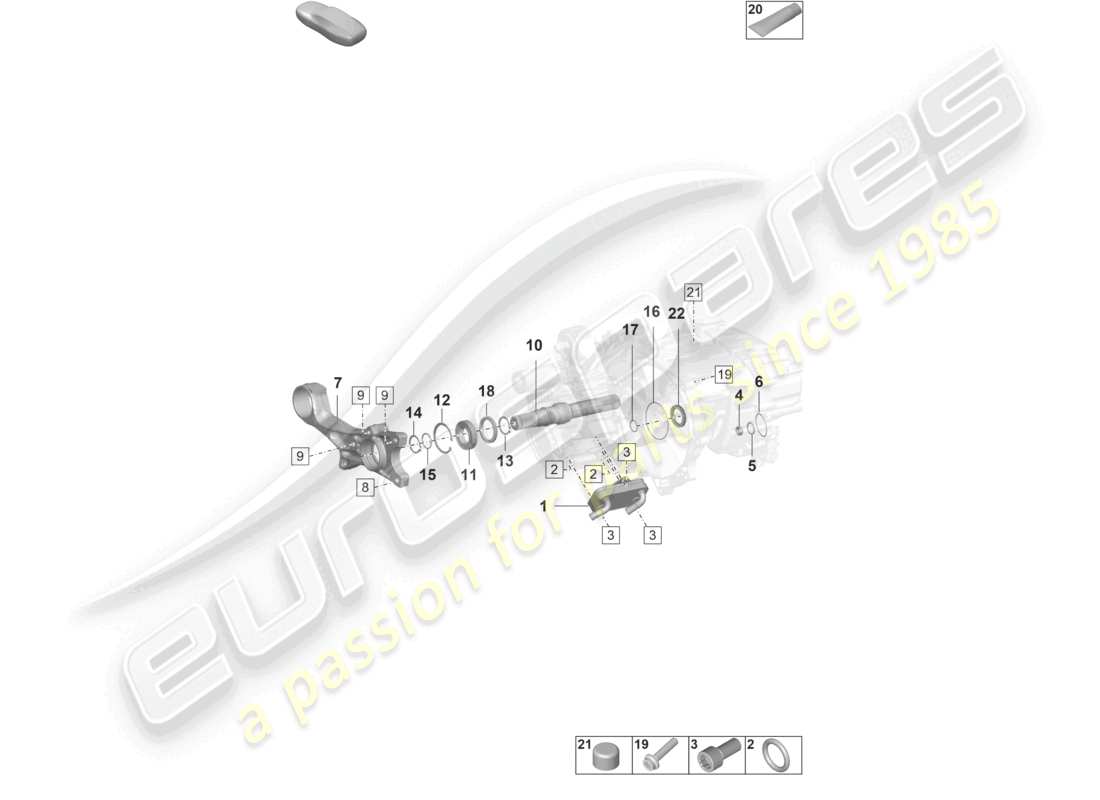 porsche 2022 (taycan 9j1-1) différentiel de pont arrière pièces détachées schéma des pièces