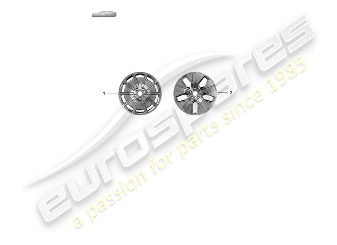 porsche 2022 (taycan 9j1-1) schéma des pièces de la jante en alliage 20