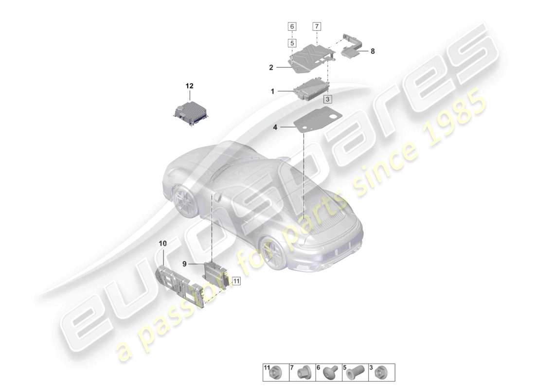 porsche 2022 (992-1 turbo / s) schéma des pièces des amplificateurs