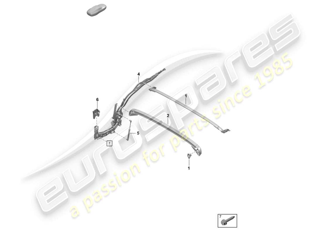 porsche 2021 (718 boxster spyder) cadre supérieur pièces individuelles diagramme des pièces