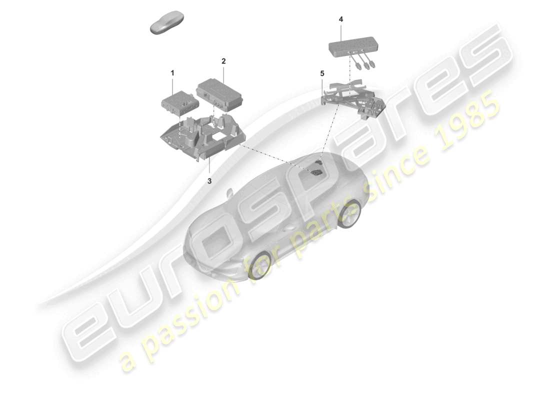 porsche 2022 (taycan 9j1-1) unité de contrôle pour la surveillance en temps réel (rtm) et schéma de la partie aérienne