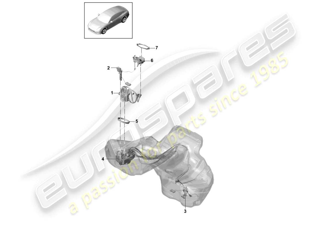 porsche 2021 (panamera 971-1) pompe à jet d'aspiration de pompe à carburant schéma des pièces