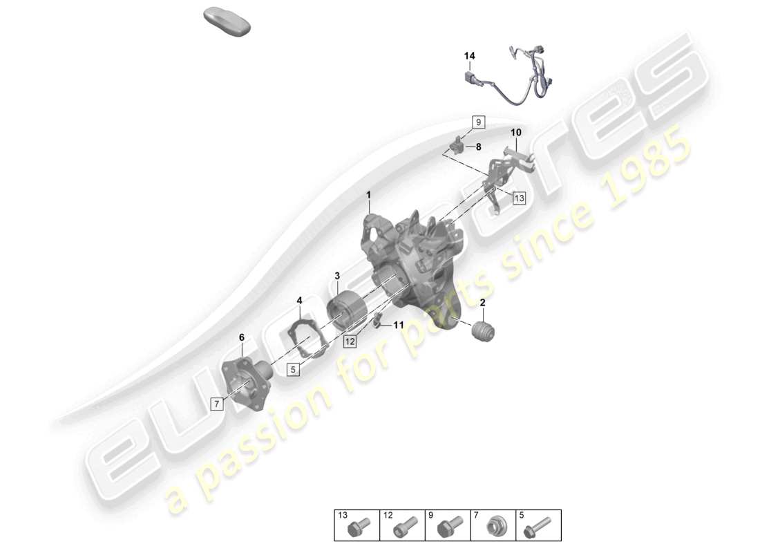 porsche 2023 (taycan 9j1-1) support de roue schéma des pièces