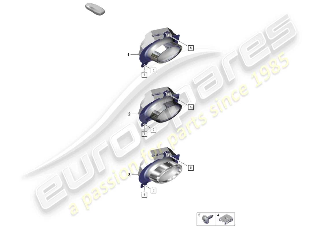 porsche 2022 (992-1 turbo / s) tuyau d'échappement pour système d'échappement sport schéma des pièces
