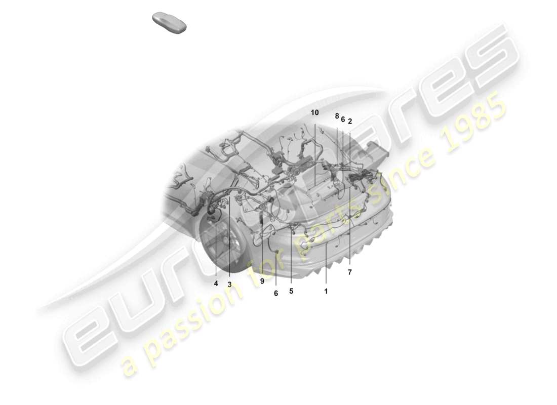 porsche 2023 (992-1 gt3/rs/st) jeu de câbles système de freinage antiblocage arrière -abs- affichage de l'usure des plaquettes de frein schéma des pièces de l'essieu arrière