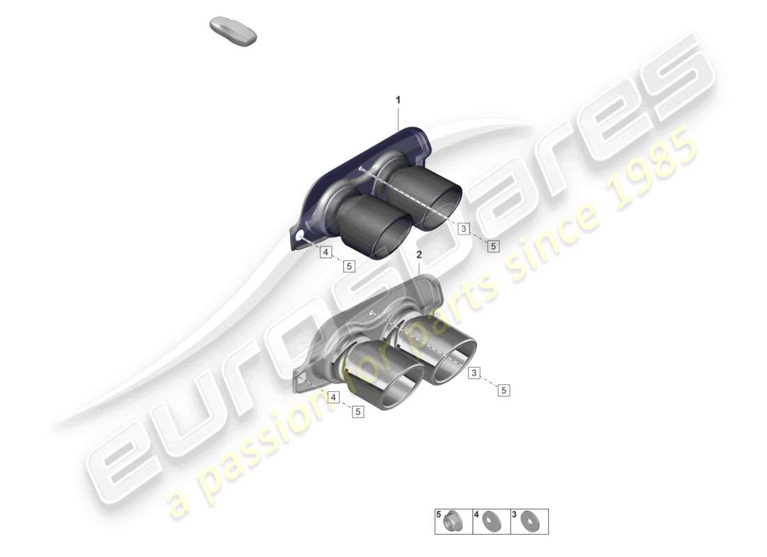 porsche 2023 (992-1 gt3/rs/st) tuyau d'échappement schéma des pièces