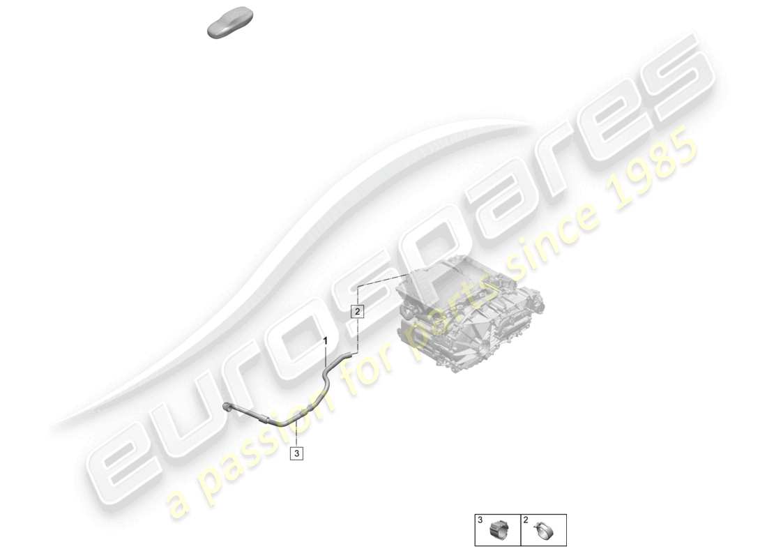 porsche 2025 (macan-e) système de refroidissement du liquide de refroidissement partie arrière schéma des pièces