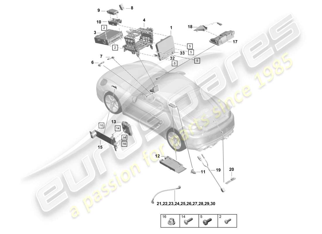 porsche 2021 (718 cayman gt4) panneau de contrôle système de navigation ordinateur central microphone tv caméra schéma des pièces