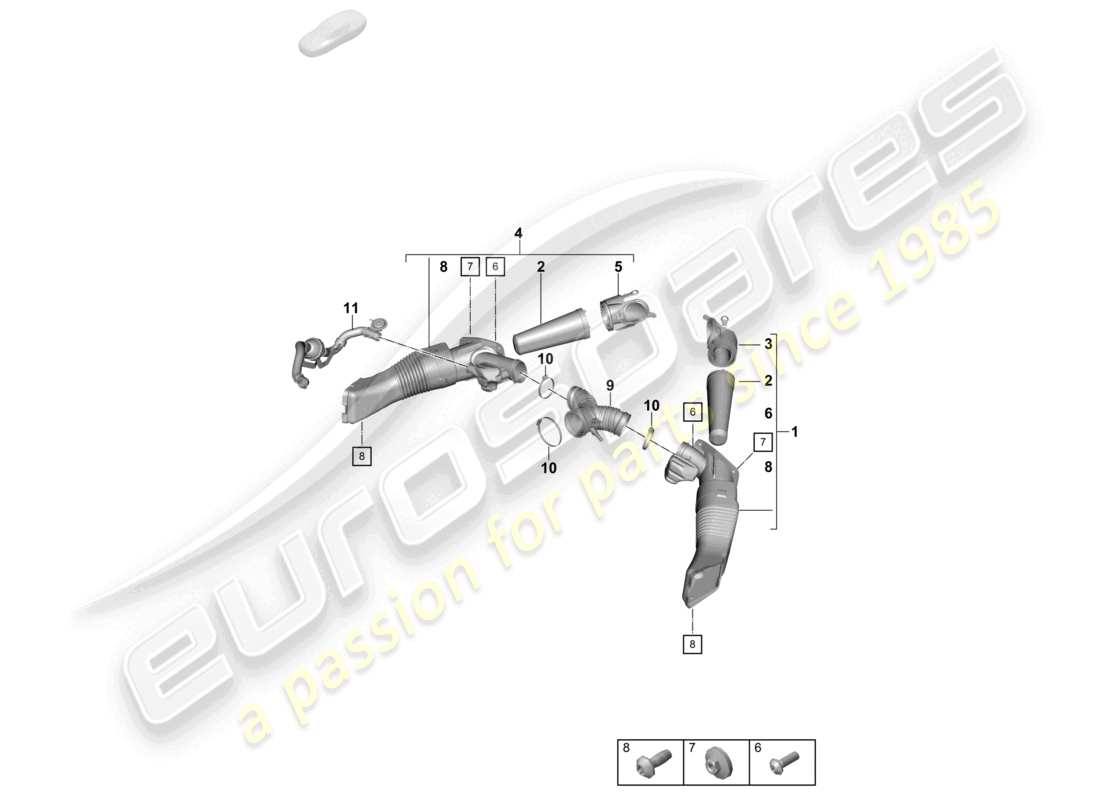 porsche 2021 (718 cayman gt4) filtre à air schéma des pièces