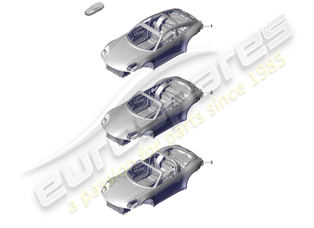 porsche 2024 (992-2) carrosserie diagramme de pièce