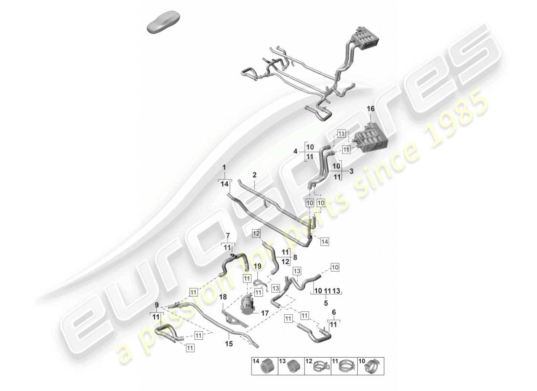 porsche 2024 (panamera 971-2) système de chauffage et de climatisation avant pour véhicules à propulsion hybride schéma des pièces