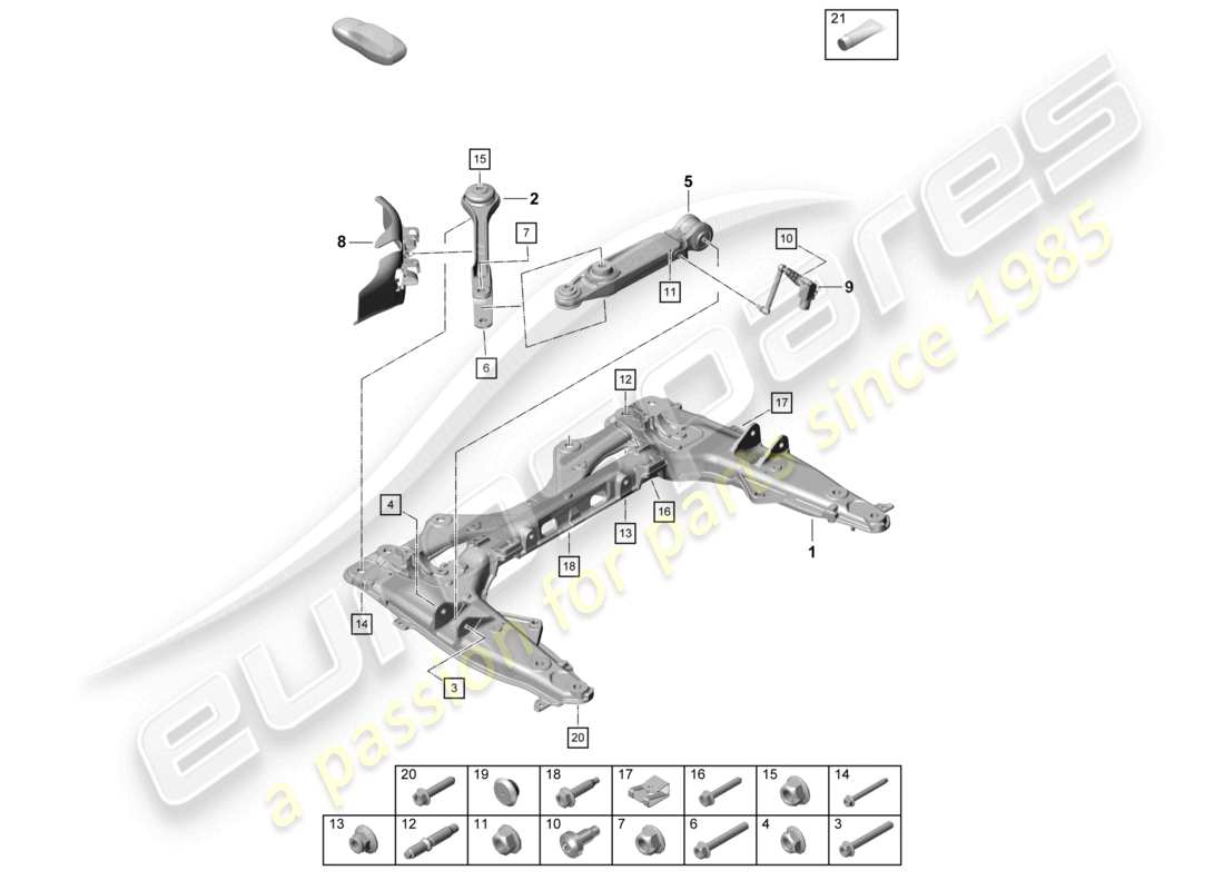 porsche 2021 (718 cayman gt4) traverse wishbone schéma des pièces