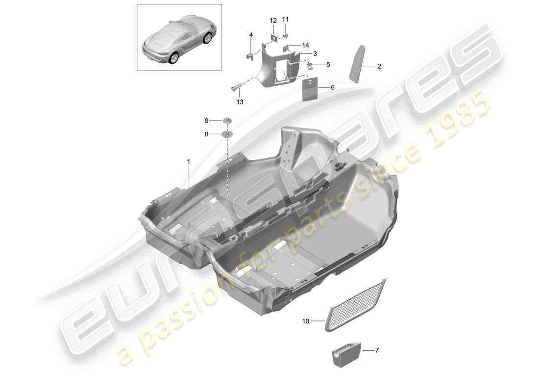 porsche 2024 (718 cayman) schéma des pièces