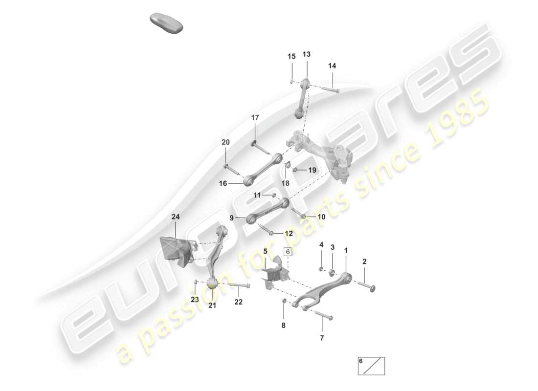 porsche 2021 (992-1) schéma des pièces du bras de suspension de l'essieu arrière