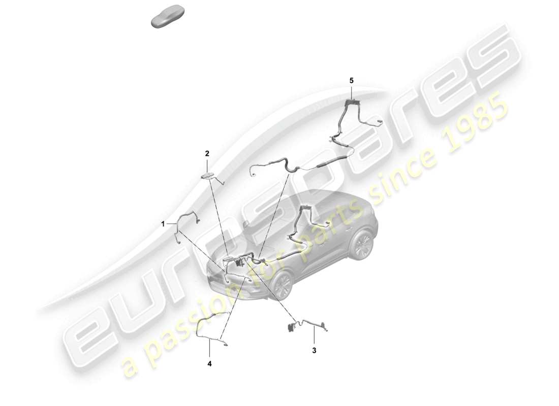 porsche 2025 (macan-e) partie section faisceau de câbles avant schéma des pièces