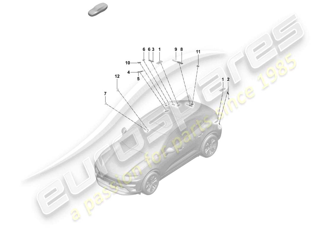 porsche 2025 (macan-e) antenne arrière amplificateur d'antenne schéma des pièces