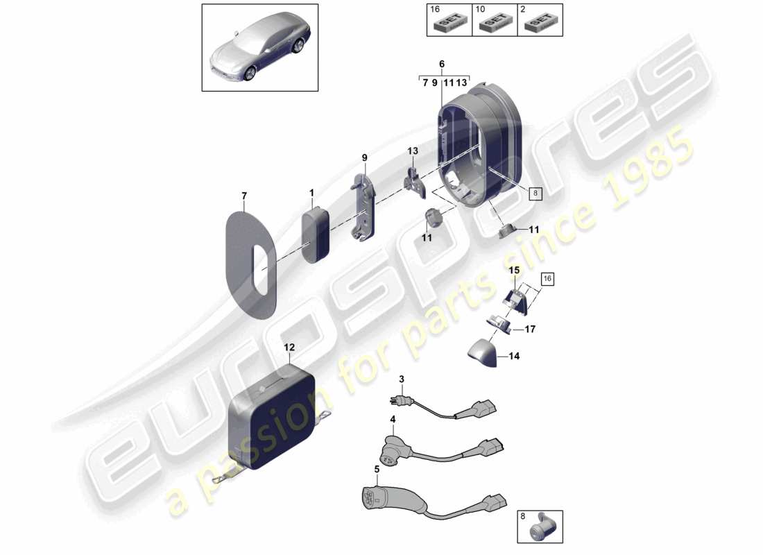 porsche 2021 (panamera 971-1) unité de commande centrale génération 1 chargeur station de charge schéma des pièces