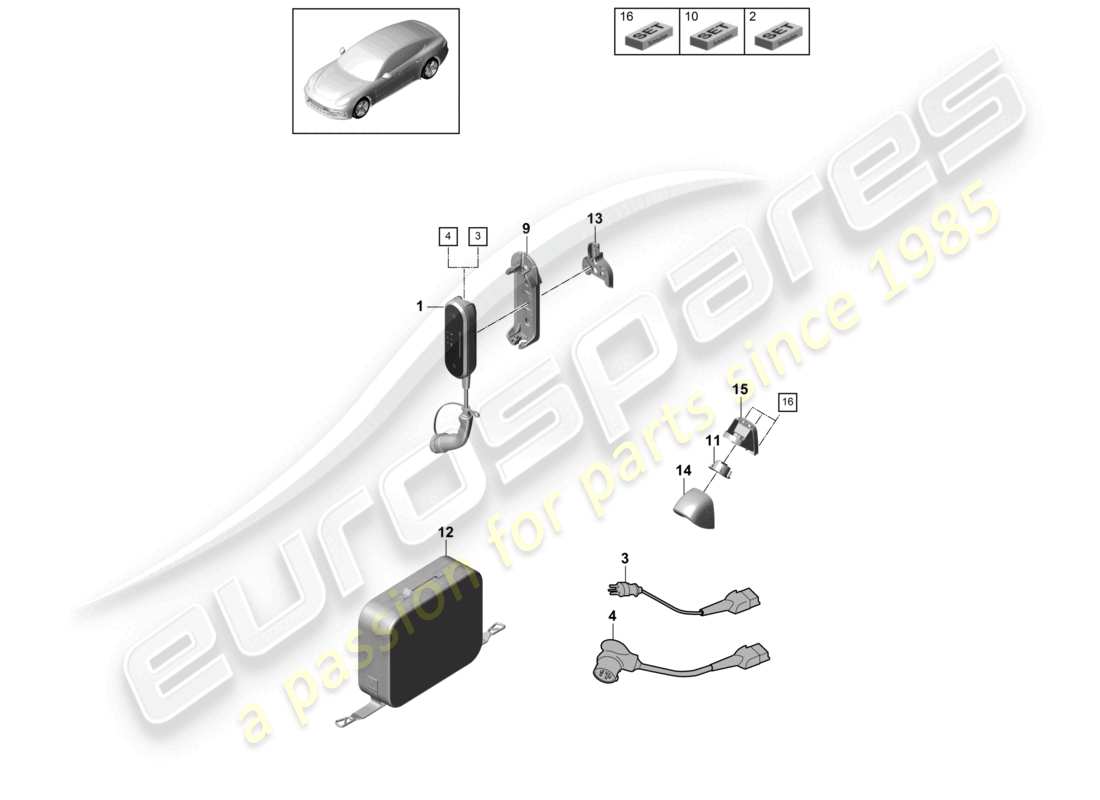 porsche 2021 (panamera 971-1) câble de charge génération 2 chargeur porsche schéma des pièces du chargeur mobile