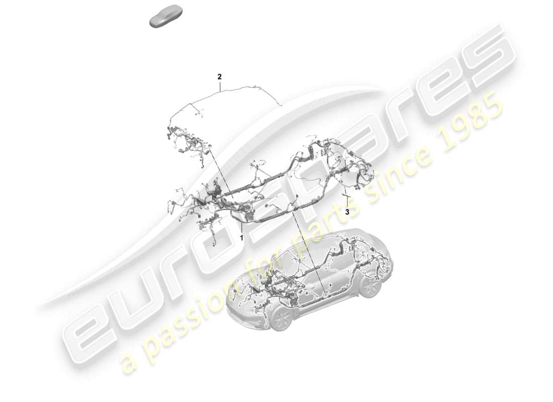 porsche 2026 (taycan 9j1-2) faisceau de câbles tableau de bord habitacle schéma des pièces