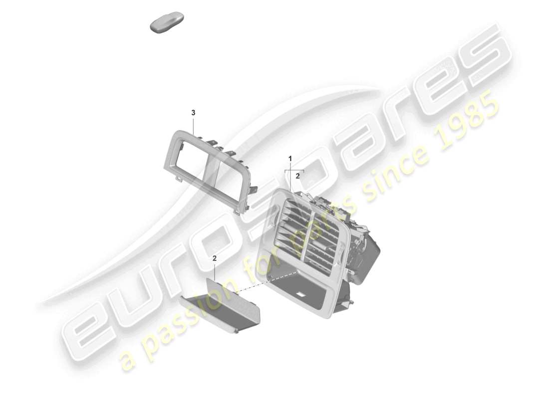 porsche 2021 (taycan 9j1-1) console centrale arrière ventilée schéma des pièces