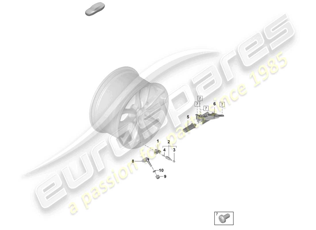 porsche 2021 (panamera 971-2) système de contrôle de pression des pneus schéma des pièces