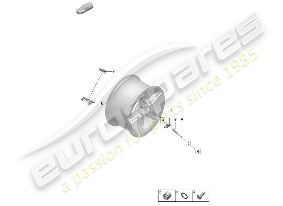 porsche 2025 (taycan 9j1-2) système de contrôle de pression des pneus schéma des pièces