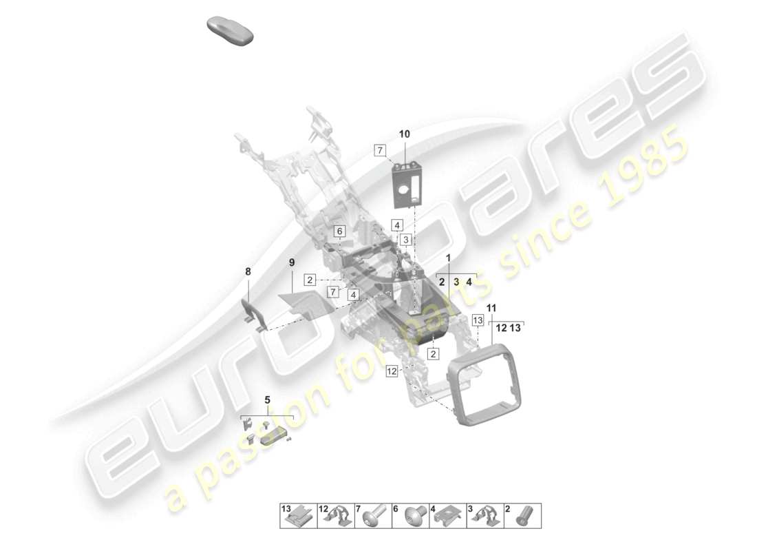porsche 2021 (taycan 9j1-1) compartiment de rangement garniture arrière schéma des pièces
