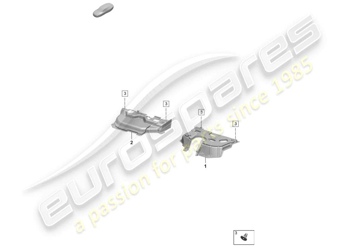 porsche 2026 (taycan 9j1-2) schéma des pièces du plancher de la plaque d'insonorisation