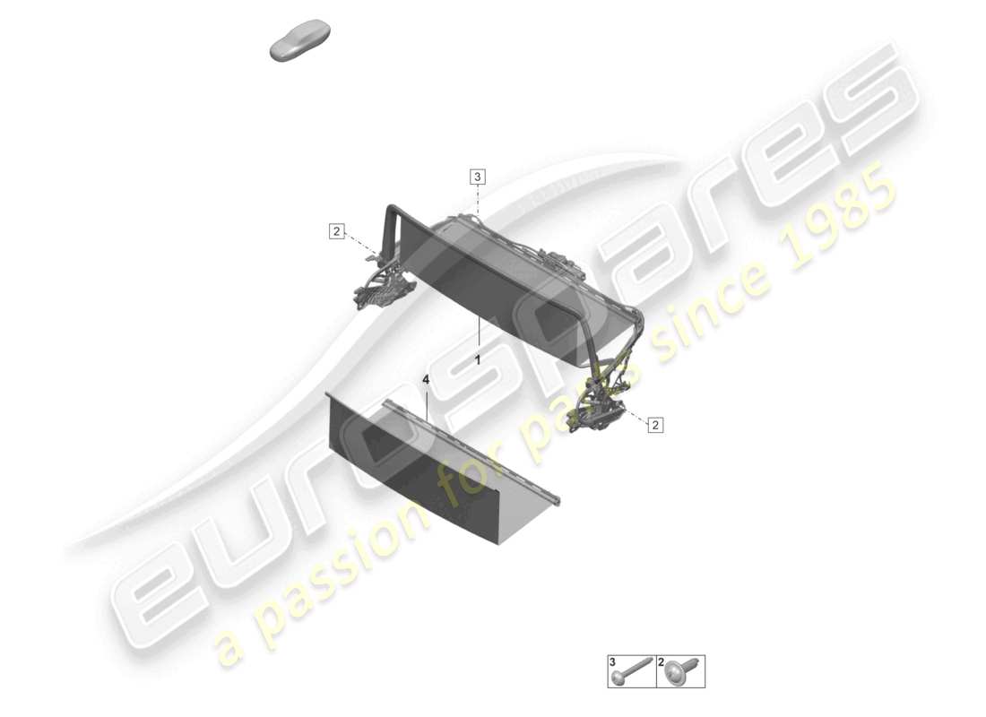 porsche 2024 (992-2 turbo / s) schéma des pièces du coupe-vent
