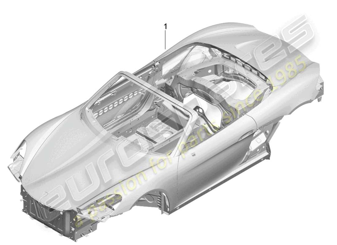 porsche 2025 (718 boxster) carrosserie diagramme de pièce