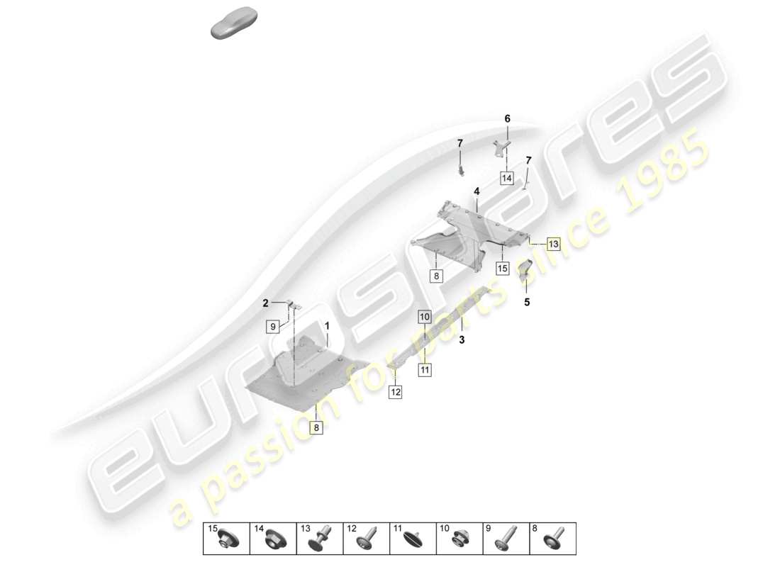 porsche 2025 (taycan 9j1-2) schéma des pièces des accessoires de garniture de soubassement