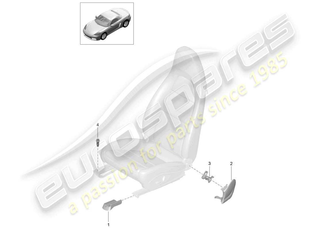 porsche 2022 (718 boxster) siège avant sport siège sport siège baquet plus disponible panneau de revêtement de garniture schéma des pièces