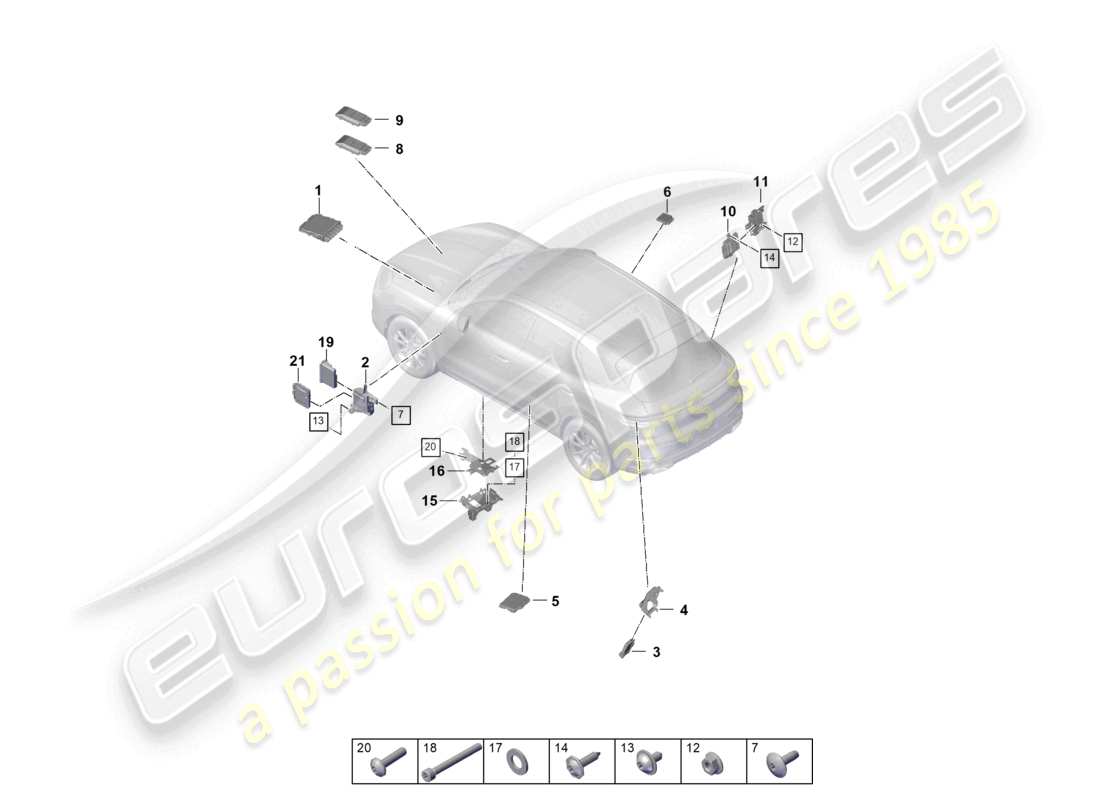 porsche 2026 (cayenne e3 pa) unité de commande pour blocages de différentiel unité de commande pour passerelle boîte de vitesses pompe à carburant schéma des pièces