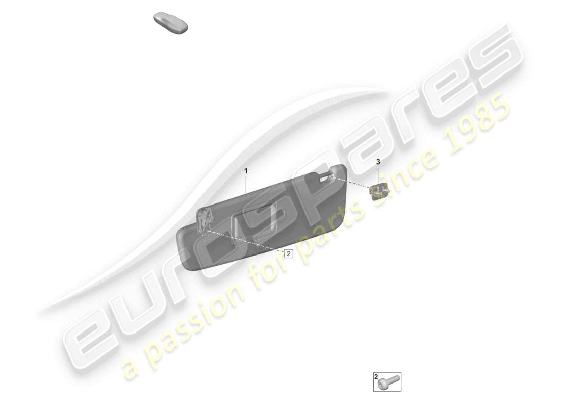 porsche 2022 (taycan 9j1-1) diagramme des pièces en cuir des pare-soleil