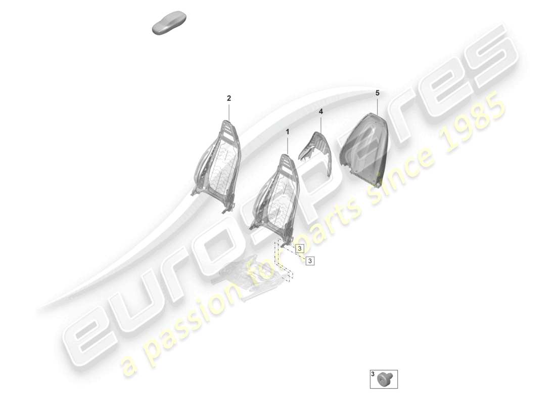 porsche 2024 (panamera 971-2) cadre de dossier coque de dossier siège standard diagramme des pièces