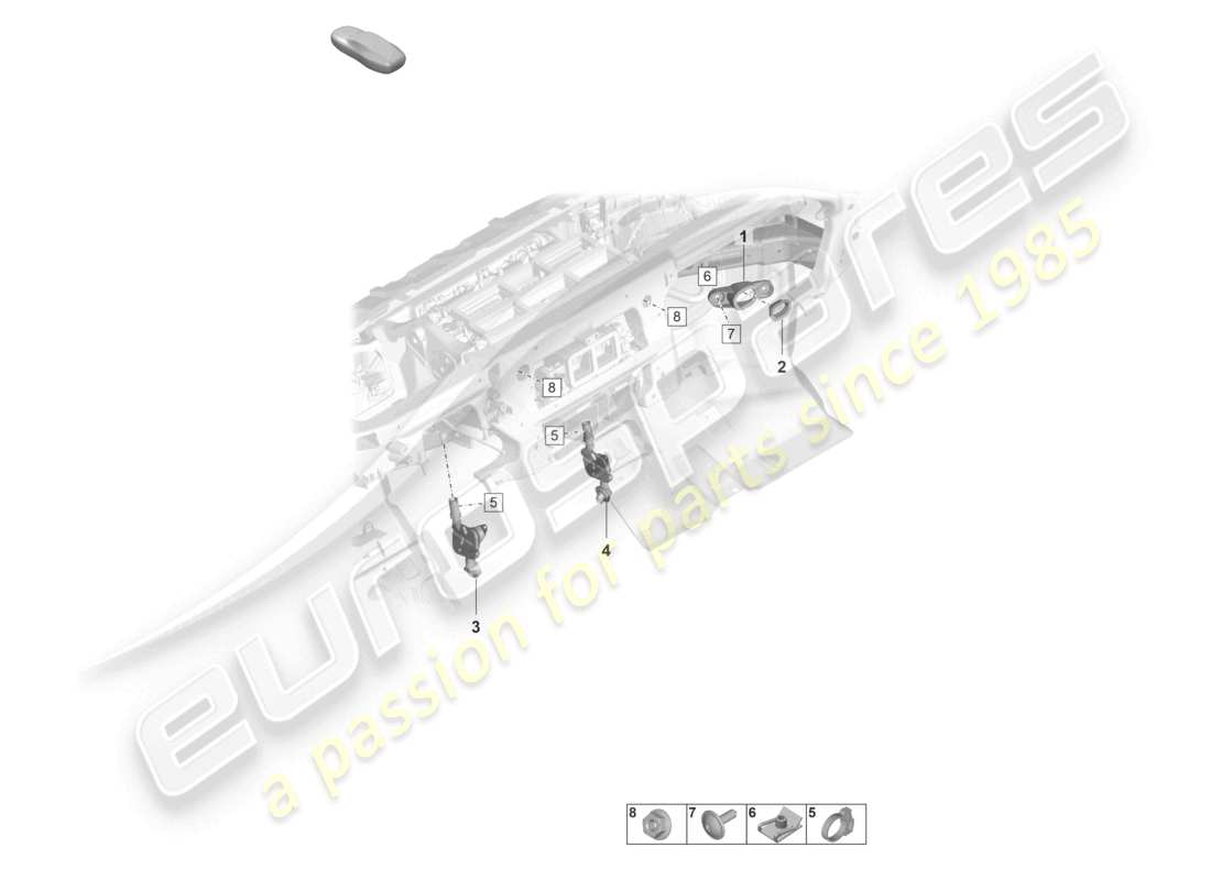 porsche 2021 (panamera 971-2) schéma des pièces de fixation et de suspension de climatisation