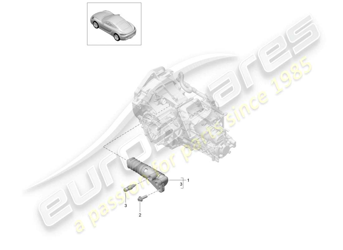 porsche 2025 (718 cayman) cylindre réservoir d'embrayage schéma des pièces