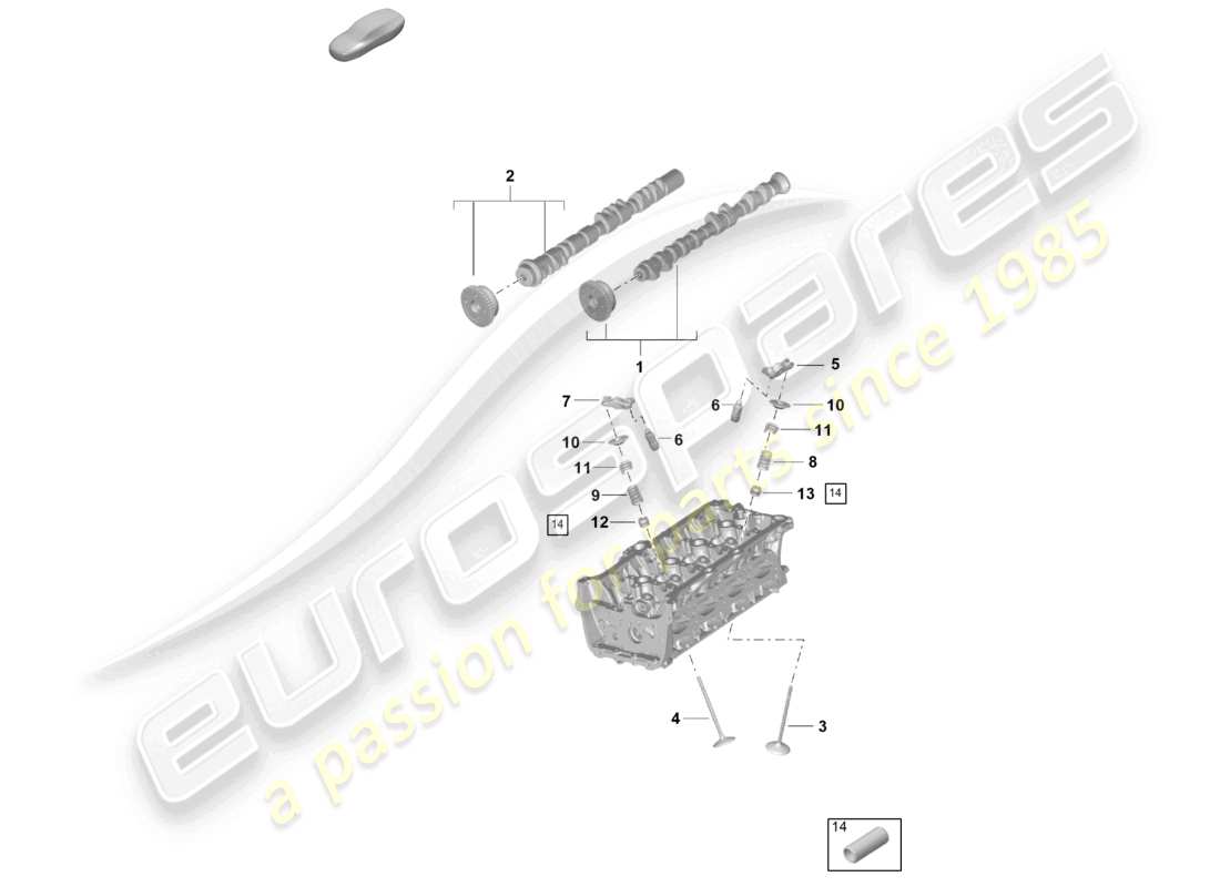 porsche 2025 (cayenne e3 pa) arbre à cames, soupapes schéma des pièces