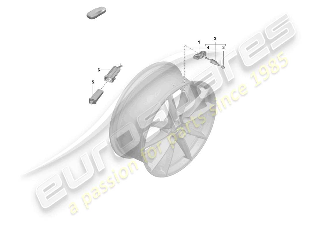 porsche 2022 (992-1 gt3/rs/st) système de contrôle de pression des pneus schéma des pièces