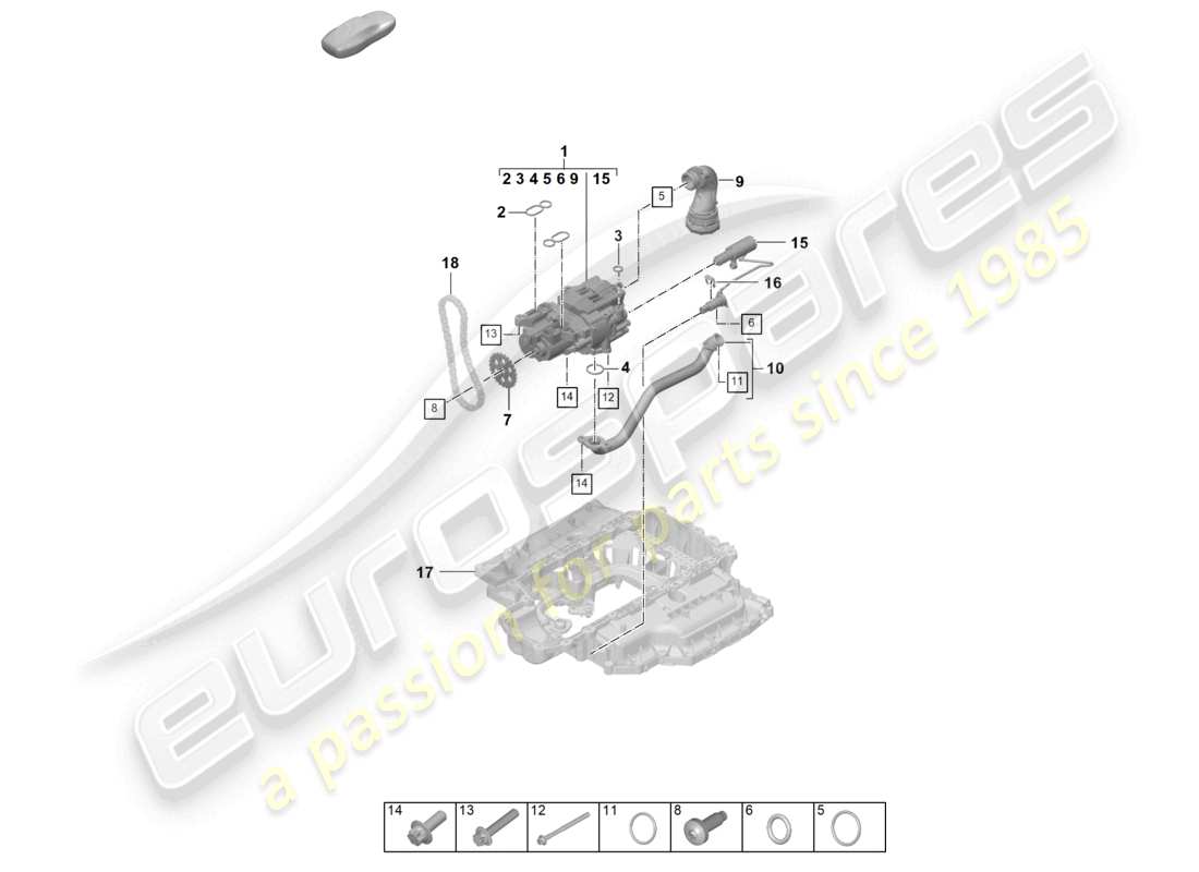 porsche 2024 (992-2) pompe à huile schéma des pièces
