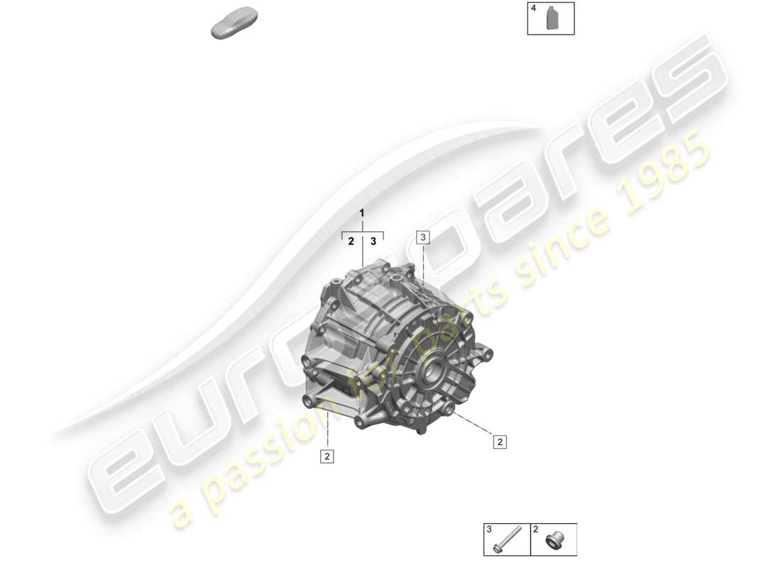 porsche 2025 (taycan 9j1-2) différentiel d'essieu avant schéma des pièces