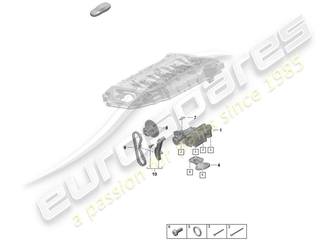 porsche 2025 (cayenne e3 pa) la pompe à huile schéma des pièces