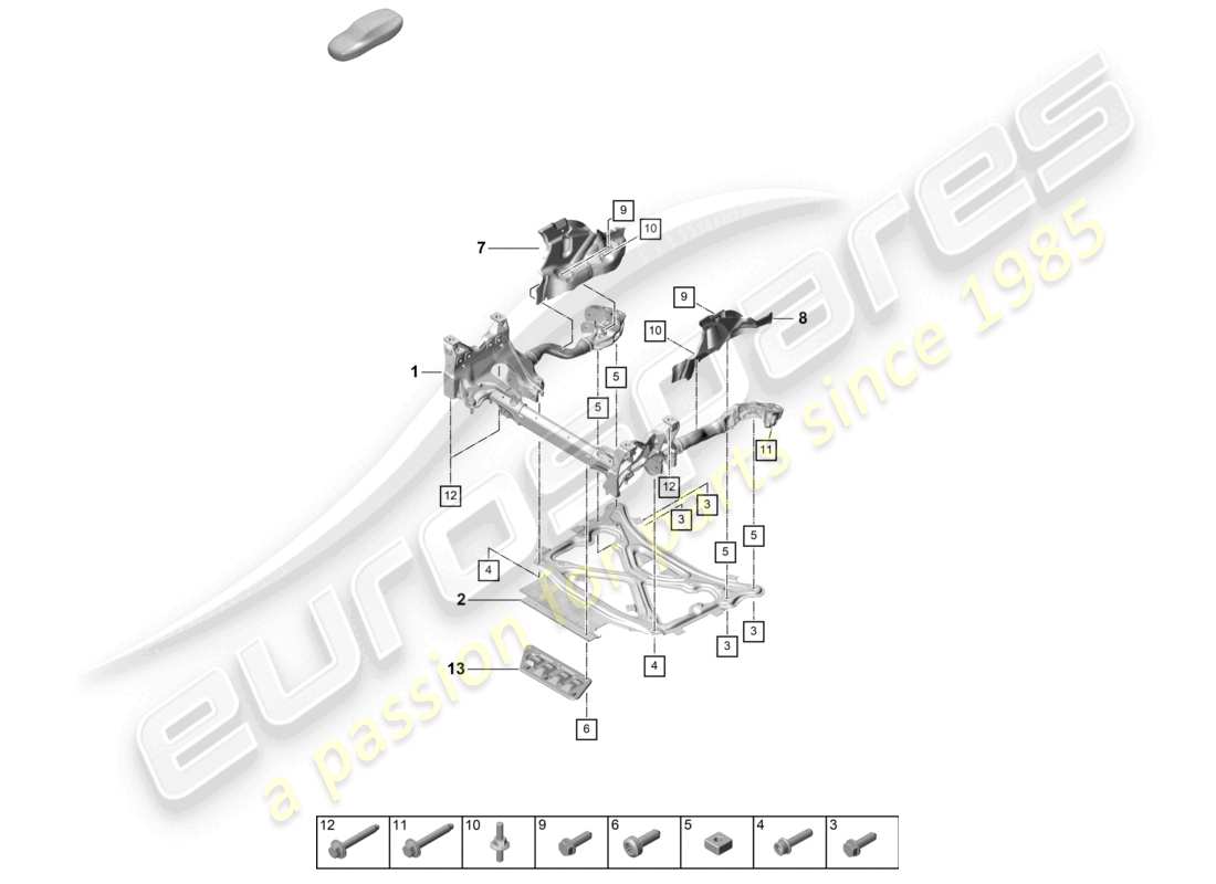 porsche 2025 (cayenne e3 pa) cadre de support sous-châssis de suspension plaque de protection schéma des pièces