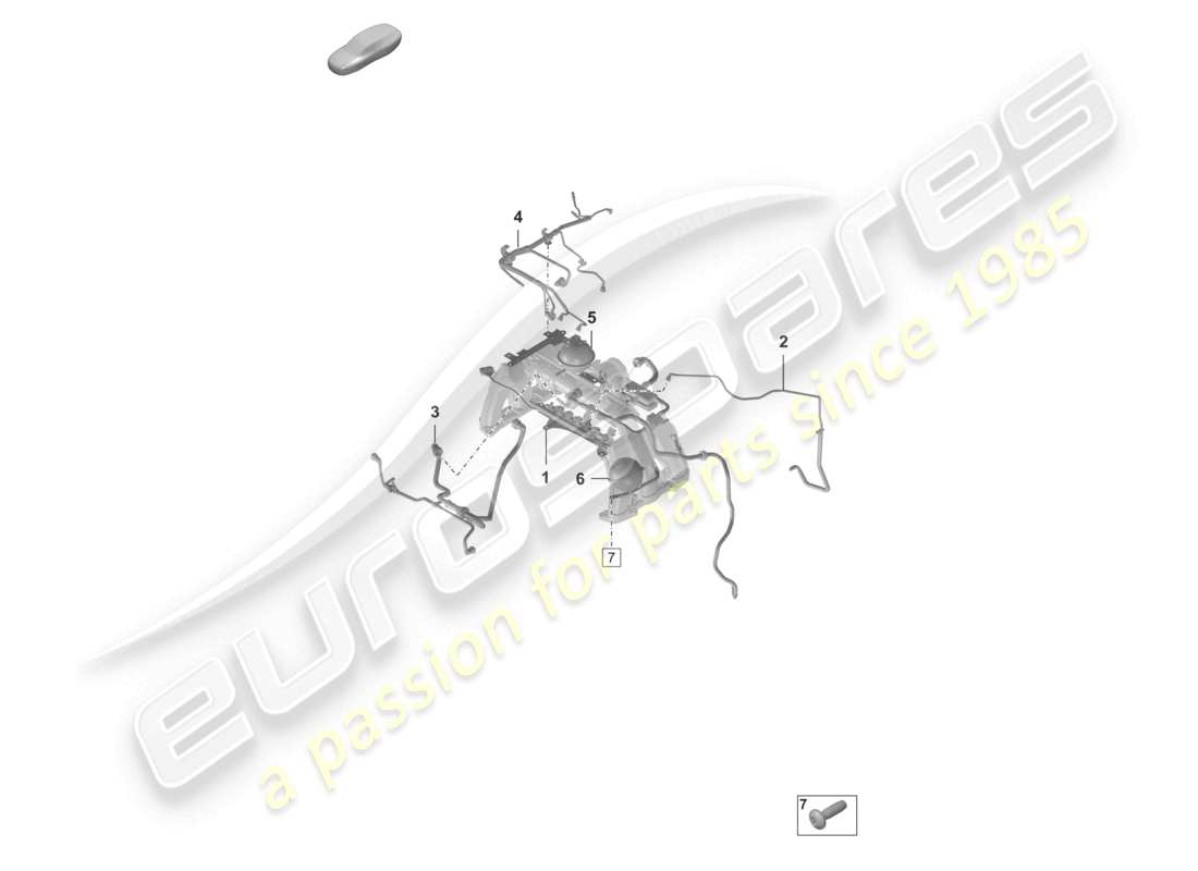 porsche 2021 (992-1 turbo / s) schéma des pièces du moteur du système à vide