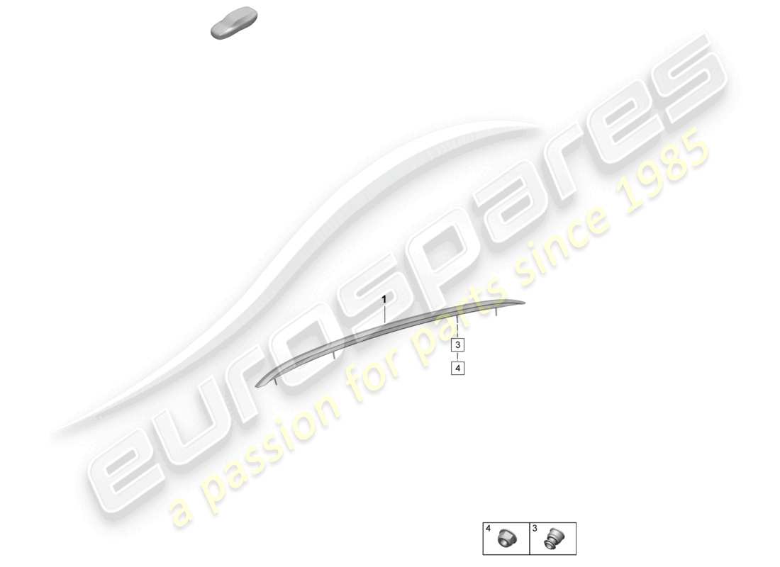 porsche 2025 (macan-e) accessoires de rails de toit schéma des pièces